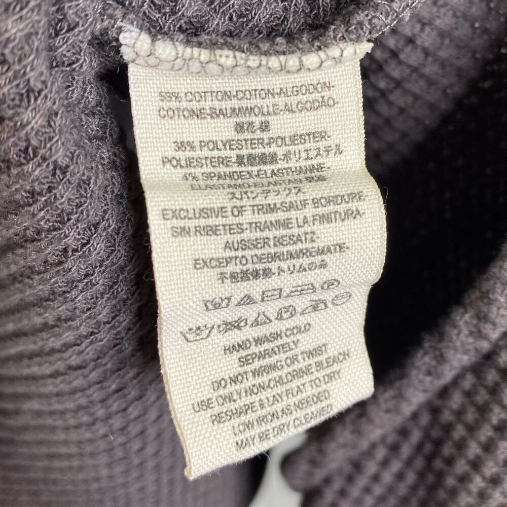 Free People Charcoal Gray Waffle Knit Lace Back High‎ Low Thermal Top Womens S - Picture 7 of 7